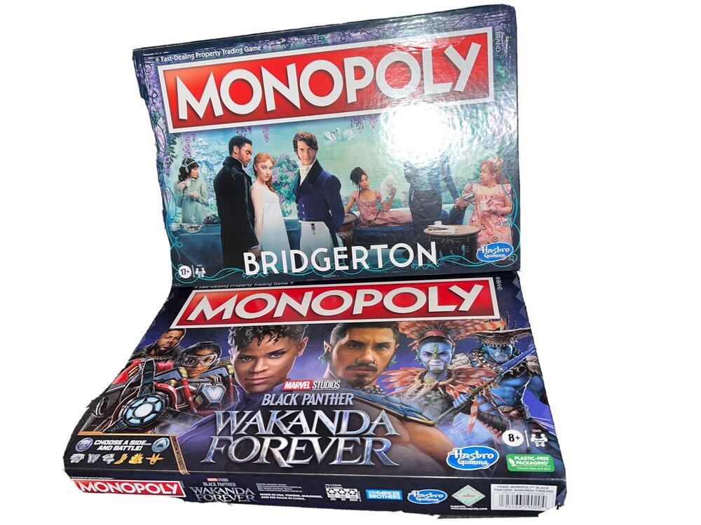 Lot 2x Monopoly Board Games-Marvel Studios Black Panther Wakanda-Bridgerton